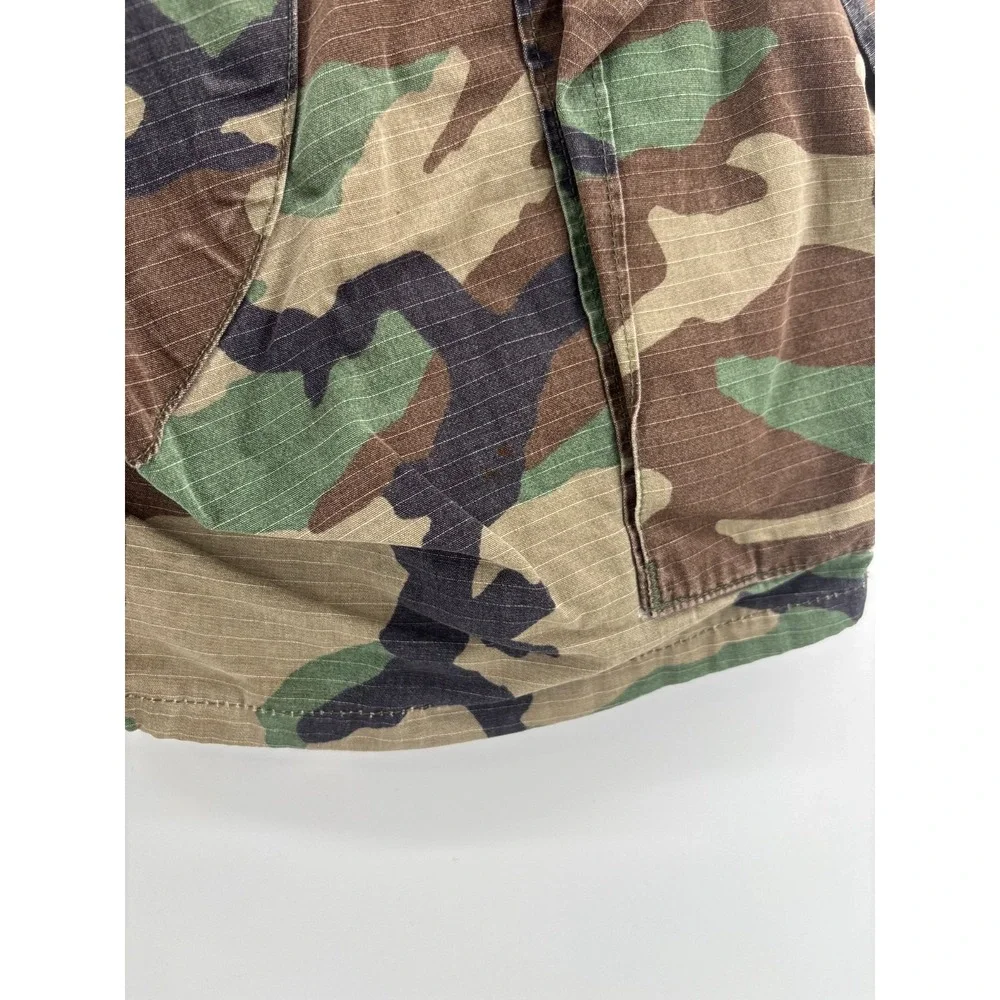 US Army Military BDU Cargo Shorts Mens Woodland Camo Small Vintage Hemmed